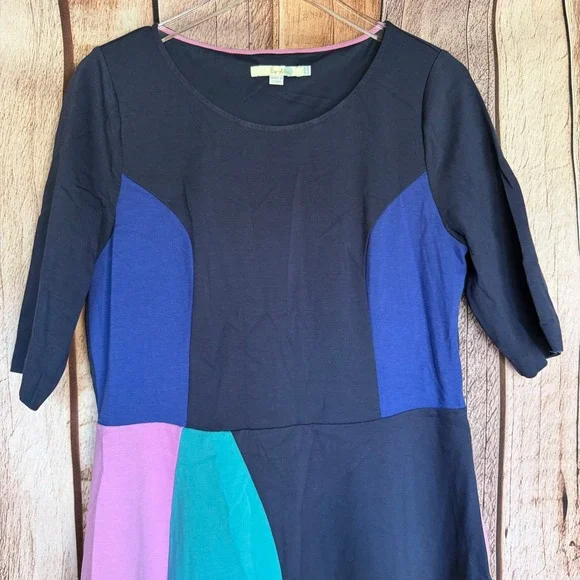 Boden Colorblock Dress Abstract Art Teacher Whimsical Colorful Style 14R Stretch - Picture 3 of 8